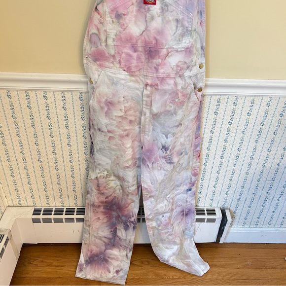 Dickies Tie Dye Denim Straight Leg Overalls - Picture 2 of 10
